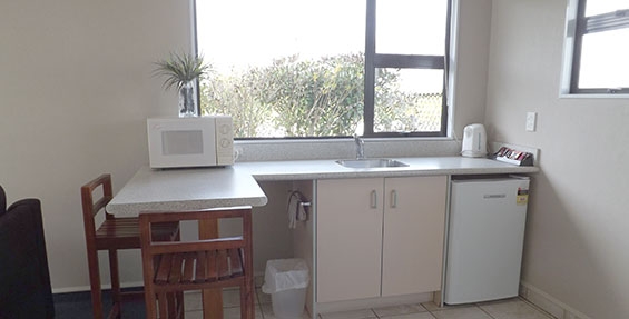 kitchenette with microwave, fridge and tea-coffee making facilities